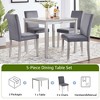 FONTOI 5-Piece Square Wooden Dining Table Set with Upholstered Chairs and Crystal Decoration for Kitchen and Dining Room, Silver grey, 34.5"*34.5"*30" - 3 of 4