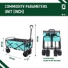 RISOKEYS 440lbs Foldable Utility Cart,with 360° Swivel Wheels & Strapping System,for Beach Trips,Gardening,Shopping with 3pcs Liner bag - 3 of 4