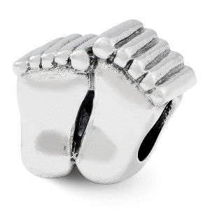 Black Bow Jewelry Big Feet Bead Charm in Antiqued Sterling Silver - 1 of 4
