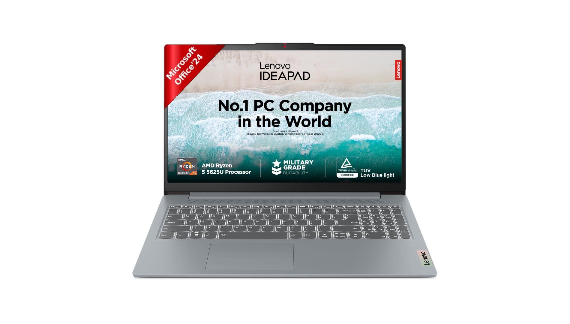 Lenovo IdeaPad Slim 3 15ABR8 15.6" FHD Laptop, AMD Ryzen 7 5825U, 16GB RAM, 512GB SSD, Windows 11 Home, Arctic Gray