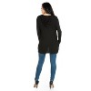 24seven Comfort Apparel Open Front Lightweight Hooded Cardigan - 3 of 4