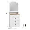 COZONY Modern Vanity Dresser with Mirror, Charging Station & LED Strip, 4-Drawer Cabinet w/ Crystal Knobs - 2 of 4