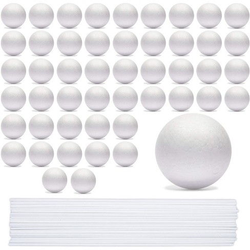 Bright Creations 24 Foam Balls And 24 Dowels Set For Arts And Crafts  Supplies (white) : Target