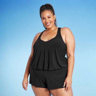 Women's Racerback Swim Romper - Aqua Green® Black 20W – Target Inventory  Checker – BrickSeek