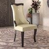 LeisureMod Dining Chair with Leather/Velvet Seat and Wicker Backrest in Black Stainless Steel Urbane Collection - 3 of 4