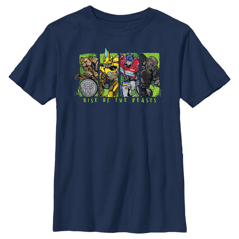 Boy's Transformers: Rise of the Beasts Movie Logo Character Squares T-Shirt, 1 of 5