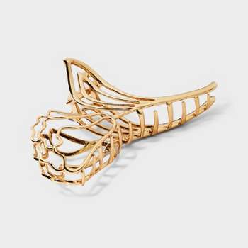 Metal Flower Hair Claw Clip - Wild Fable™ Gold