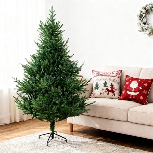 PexFix 6FT Christmas Tree Curved Artificial Xmas Tree 84 inch PE Pine Hinged Branches Ornaments for Xmas Holiday Halloween Home Party Decor - 1 of 4