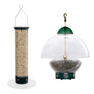 Droll Yankees 3 Lb Capacity Big Top Squirrel Proof Adjustable Dome Top Bird Feeder Bundle w/ 5 Lb Capacity Yankee Tipper Squirrel Proof Bird Feeder