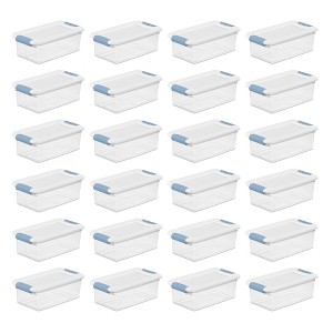 Sterilite Clear Plastic Stackable Storage Container Bin Box Tote with White Latching Lid Organizing Solution for Home & Classroom - 1 of 4