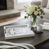 HomeRoots 16" Gray And Black Home Sweet Home Serving Tray With Handles And LED Lights - 2 of 3