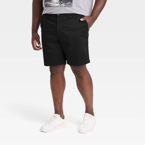 Men's Flat Front Stretch Twill Chino Shorts, Classic Cotton Blend