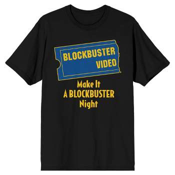 Make It A Blockbuster Night Retro Mens Black Short Sleeve Graphic Tee