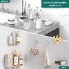 Shower Shelf, 5 Pack Adhesive Clear Acrylic Bathroom Shower Organizer, Clear No Drilling Wall Mounted Bathroom Storage Rack with Soap Holder and Hook - 4 of 4
