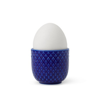 Lyngby Porcelain Rhombe Color Egg Cup - Dark Blue
