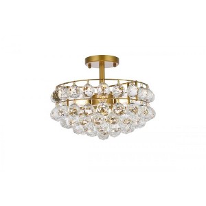 Elegant Lighting Savannah 14 inch flush mount in brass - 1 of 4