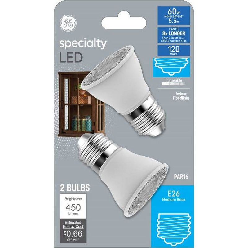 GE 5W 2pk LED Indoor Light Bulbs Soft White, 1 of 5