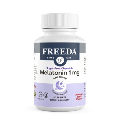 Freeda Melatonin 1mg – Sugar-Free Chewable Sleep Support – Vegan, Kosher, Gluten-Free