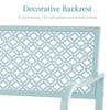 Best Choice Products Indoor Outdoor Steel Garden Bench w/ Geometric Backrest, Foot Levelers - 4 of 4