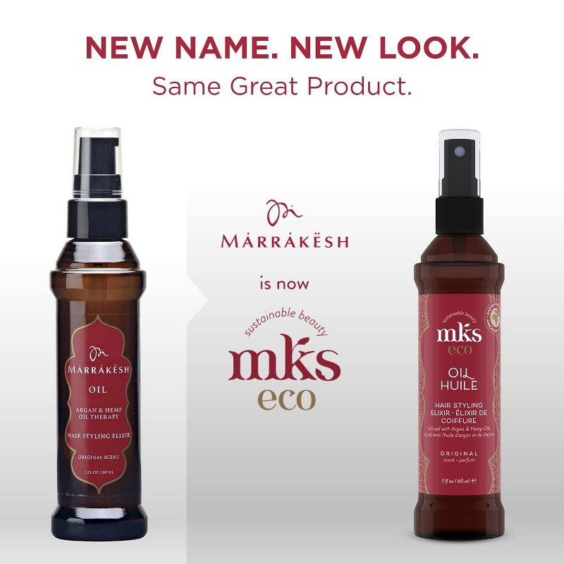 MKS eco Oil Huile Hair Styling Elixir (2 oz, Original Scent) Argan Oil Hair Serum (formerly Marrakesh Oil), 3 of 10