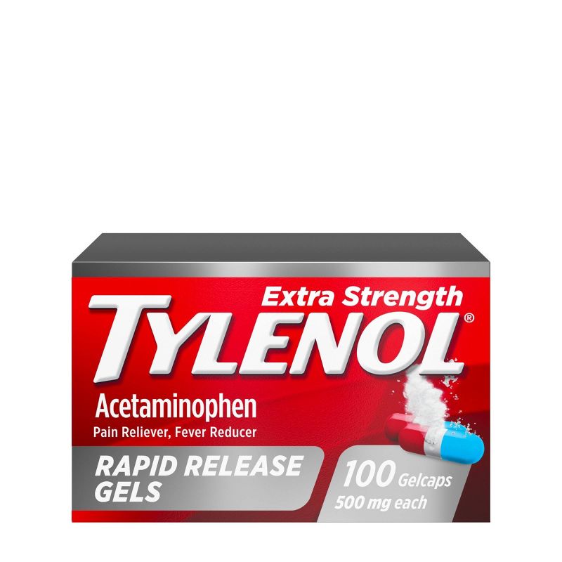 Tylenol Extra Strength Pain Reliever & Fever Reducer Rapid Release Gelcaps - Acetaminophen, 1 of 9