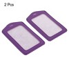 Unique Bargains 2 Pcs Purple Faux Leather Clear Plastic Work Badge Card Holder - 2 of 4