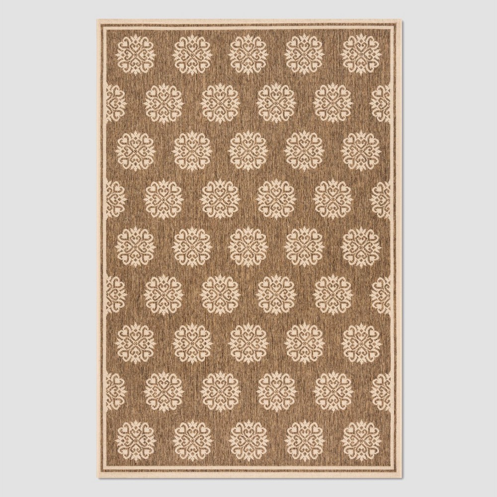 5'3inX7'6in Chara Outdoor Rug Beige/Cream - Safavieh