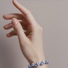 Anna-Kaci Women's Crystal Flower Bracelet with Rhinestone Accents - Blue - 4 of 4