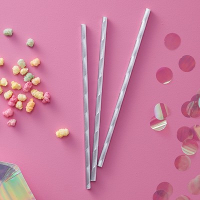 25ct Iridescent Party Paper Straws