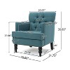 TOAOTBNBO Wooden Accent Chair with High Back, Breathable Fabric Armchair with Soft Padded Seat Mid-Century Single Sofa Chair for Office, Blue - 3 of 4