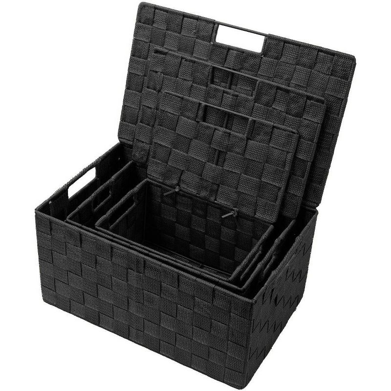 Sorbus Weave 3pc Basket Set Black, 3 of 6