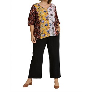 Women's Mixed Floral Print Top -plus - umgee - 1 of 4