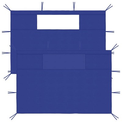 VidaXL Gazebo Sidewalls with Windows 2 pcs Blue