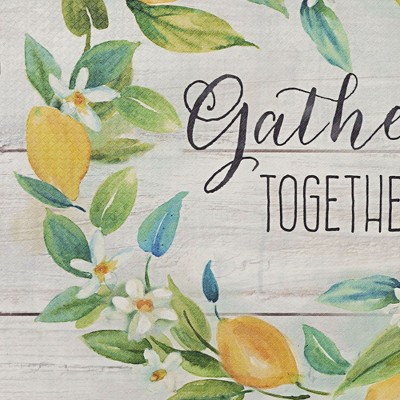 Cozy Living Lemon Wreath Anti-Fatigue Kitchen Mat