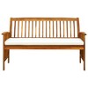 vidaXL Patio Bench with Cushion - Cream 57.9" - 3 of 4