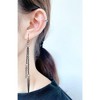 Black Spike Asymmetric Threader Earrings: No-Pierce Cuff Chain Dangle, Punk Jewelry for Women & Men - 4 of 4