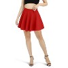 Women's Basic Stretch Flared Skater Skirt - Versatile Casual Mini Skirt for Effortless Style Red - 3 of 4