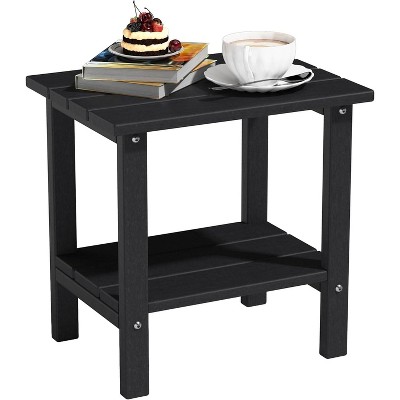 MaseiKar Double Adirondack Outdoor Side Table, Weather-Resistant Patio End Table for Backyard, Pool & Porch, Durable & Stylish Patio Side Table