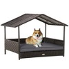 Lyngins Premium Wicker Pet Bed for Outdoor with Canopy,Water-Resistant Rattan Medium Dog Sofa Bed - 2 of 4