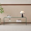 Tempered Glass Minimalist TV Stand with Transparent Finish, Rounded Corners for Living Room or Bedroom - 4 of 4