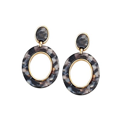 SOHI Women's Gold Marble Drop Earrings
