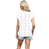 Coolmee Womens Short Sleeve Summer Tops Crewneck Textured Shirts Cap Sleeve Crop Tops Basic T Shirt Casual Work Blouses - 2 of 4