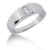 Pompeii3 Mens White Gold 1/4ct Solitaire Bezel Diamond Ring - 4 of 4