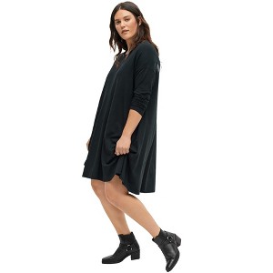 ellos Plus Size Knit Trapeze Dress - 1 of 2