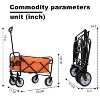 Minimeetall Strap Collapsible Foldable Wagon Cart Beach Wagon Heavy Duty Utility Cart Utility Wagon Grocery Cart Fishing Supports 225lbs - 2 of 4