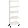 vidaXL 5-Tier Kitchen Trolley White 16.5 in.x11.4 in.x50.4 in. Iron and ABS - 2 of 4