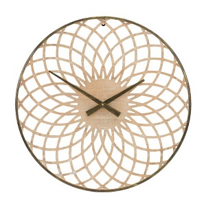 Melrose Round Lattice Wood Wall Clock 23.75"D - 1 of 3