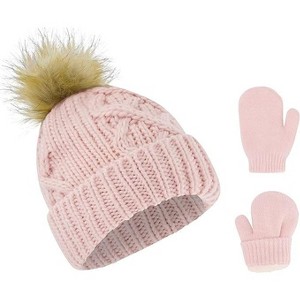 Rising Star Baby Girls and Boys Hat with mittens set, Winter Set for infants Ages 0-24 months - 1 of 2