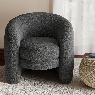 CAVINAS Accent Chair Modern Curved Back Upholstered Sofa Chair Comfy Chair for Living Room