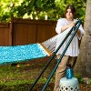 Sunnydaze 2-Person Quilted Printed Fabric Spreader Bar Hammock/Pillow with S Hooks and Hanging Chains - 450 lb Weight Capacity - 3 of 4